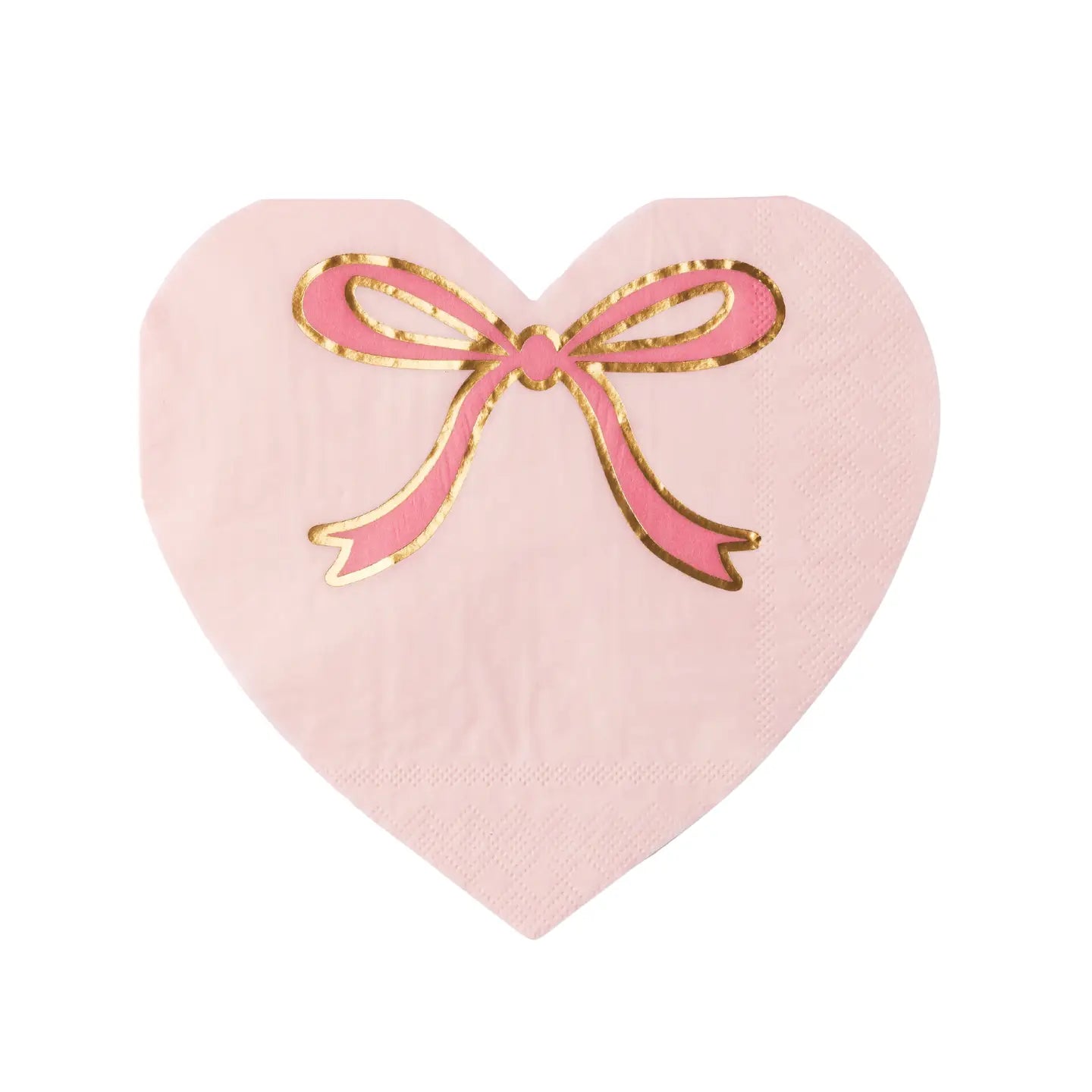 Petal Pink Bow Heart Large Napkin