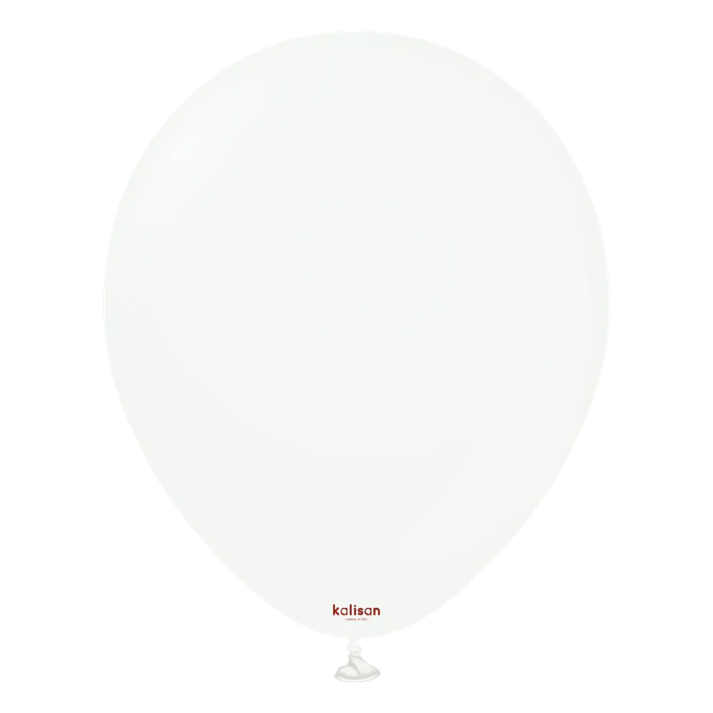 12 inch Kalisan Standard White Latex Balloons 100ct