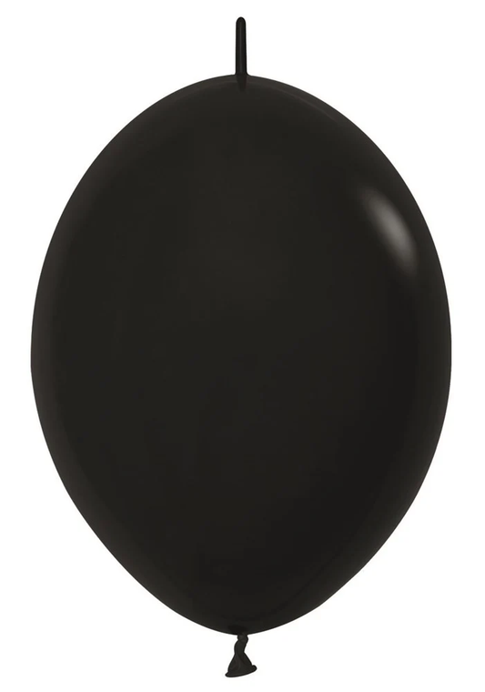 12 inch Sempertex Deluxe Black LINK-O-LOON 50ct